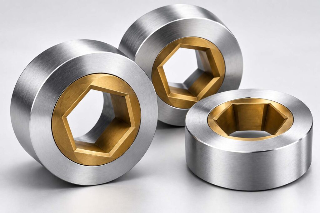 Round die inserts for cold heading tooling
