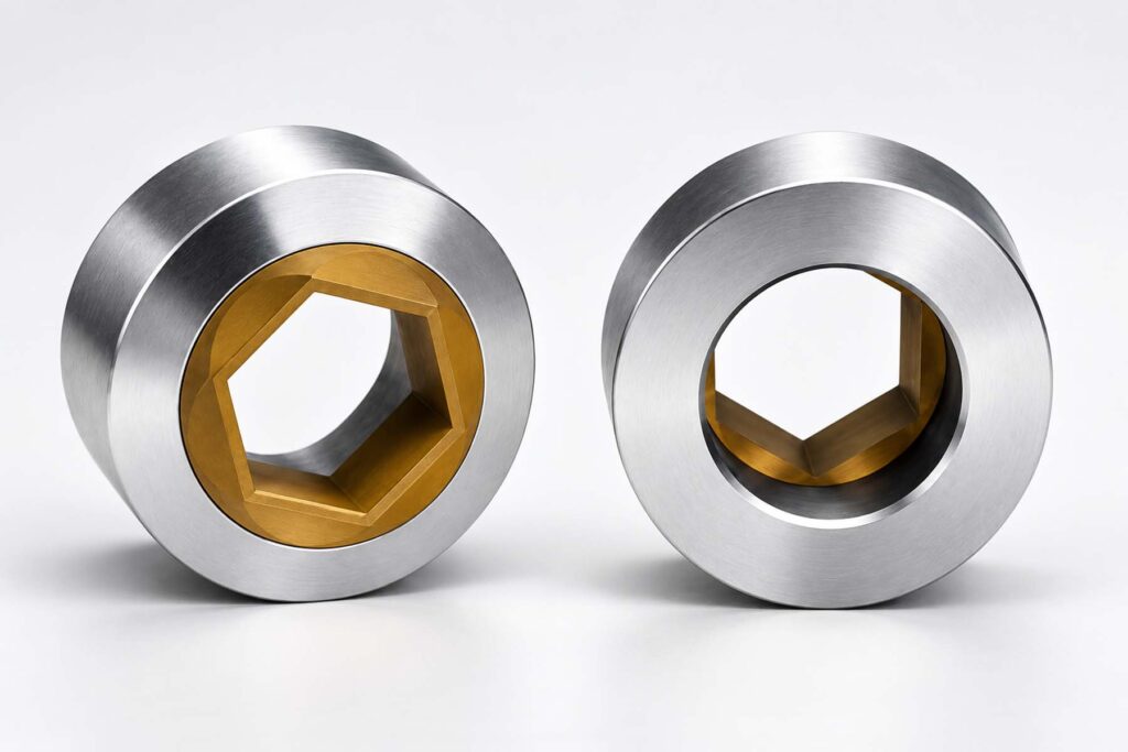 Precision cold heading dies with machined metal surfaces